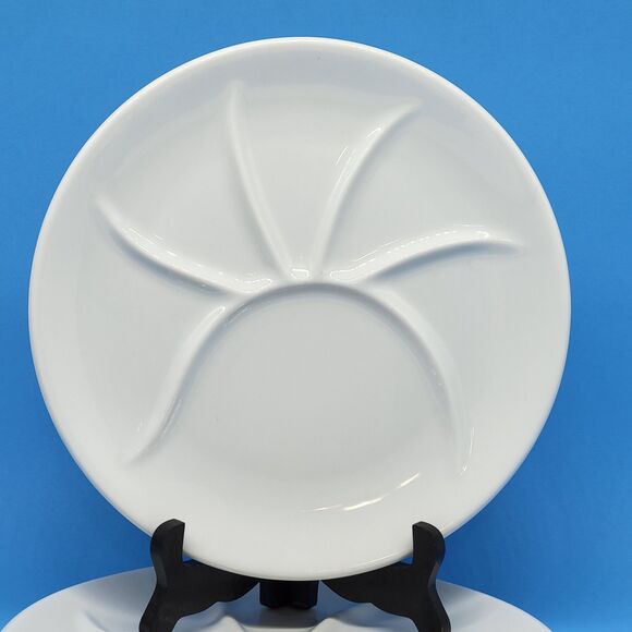 Pillivuyt France Porcelain Depuis 1818 9 5/8" Set Of 2 White Divided Plates VGC - Picture 2 of 8